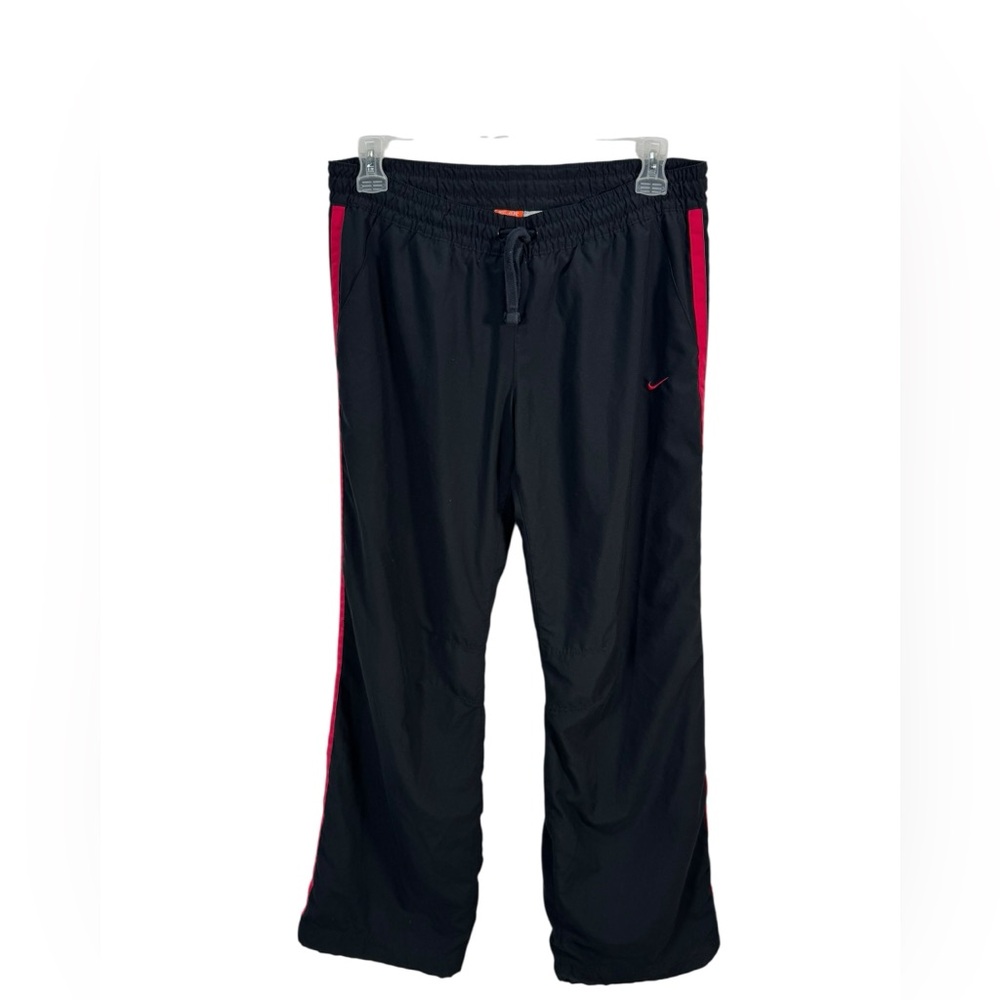 Nike Kids Black Joggers with Red Stripes